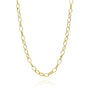 18k Yellow Gold Oval Link Chain with Gold or Oxidized Silver & Diamond Charm Holder Clasp | Rebecca Myers Collection