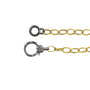 18k Yellow Gold Oval Link Chain with Oxidized Silver & Diamond Charm Holder Clasp | Rebecca Myers Collection