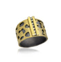 Gold & Silver Cheetah Print Channel Set Diamond Ring | Rebecca Myers Collection