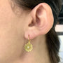 Small Shasta Daisy Earrings on white female with brown hair | Rebecca Myers Collection