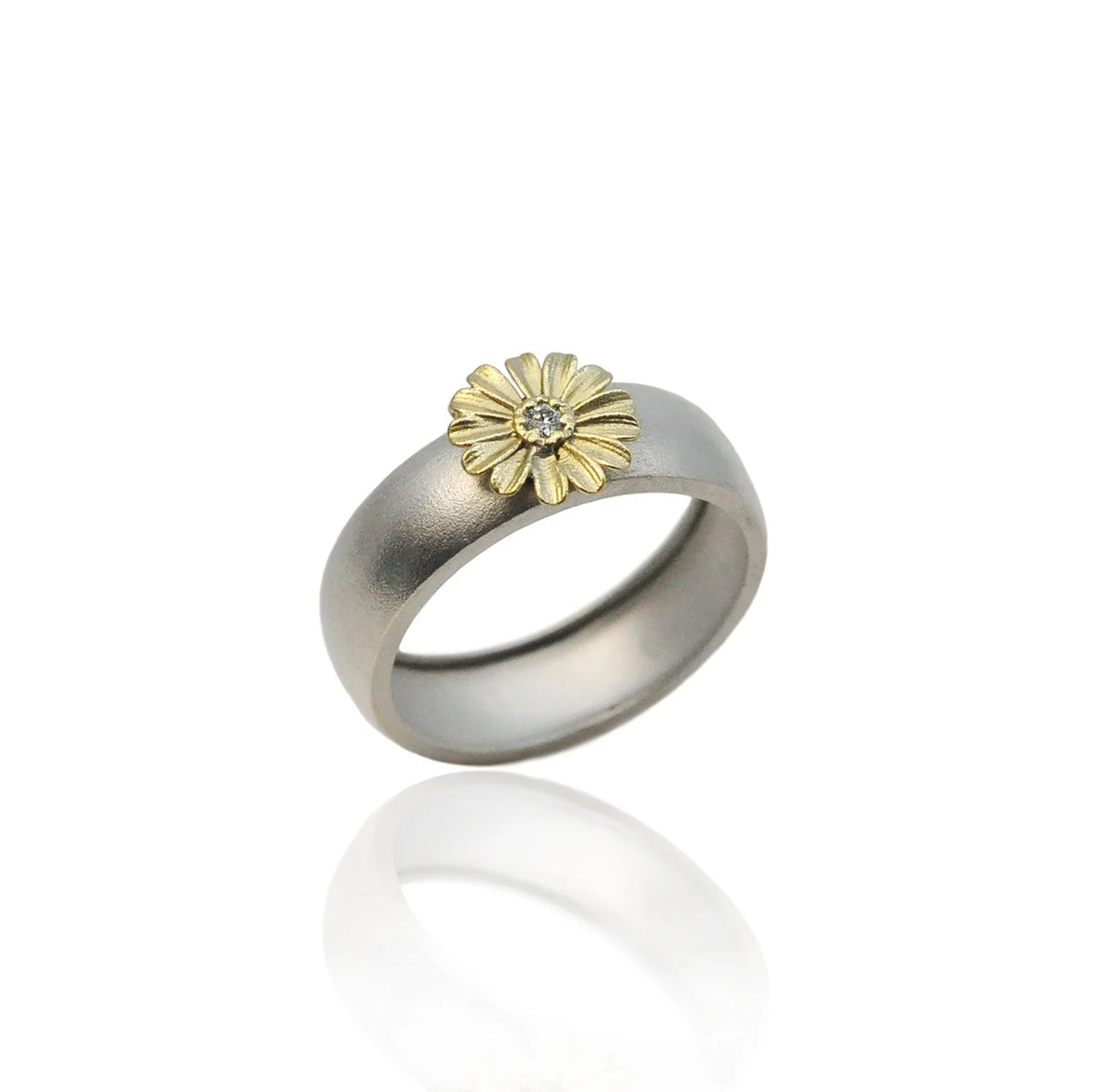 Gold and Silver Shasta Daisy Ring | Rebecca Myers Collection