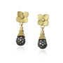 Gold Hydrangea and Pave Diamond Teardrop Necklace and Earrings 3 | Rebecca Myers Collection