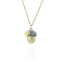 Gold, Silver, & Diamond Acorn Necklace, small on chain | Rebecca Myers Collection