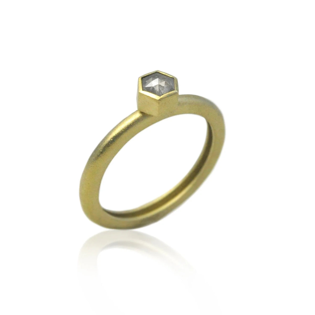 Gold and Silver Natural Diamond & Flower Stacking Rings 7 | Rebecca Myers Collection