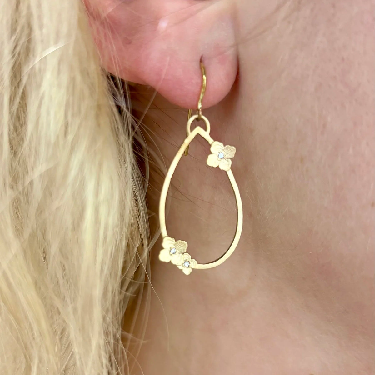 Gold Hydrangea Earrings | Rebecca Myers Collection