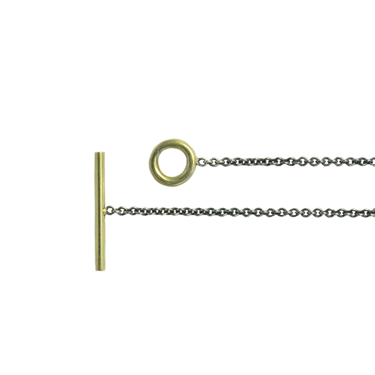 Gold Toggle Clasp on Oxi Silver Chain | Rebecca Myers Collection