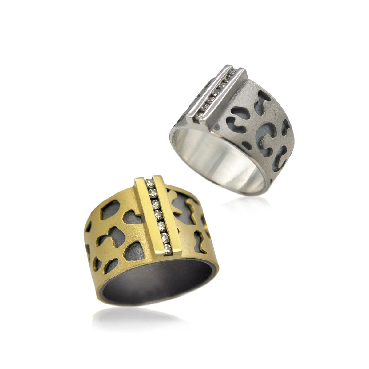 Animal Print Diamond Channel Rings | Rebecca Myers Collection