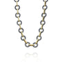 Round and Oblong Link Necklace in Gold & Oxidized Silver with Diamonds | Rebecca Myers Collection
