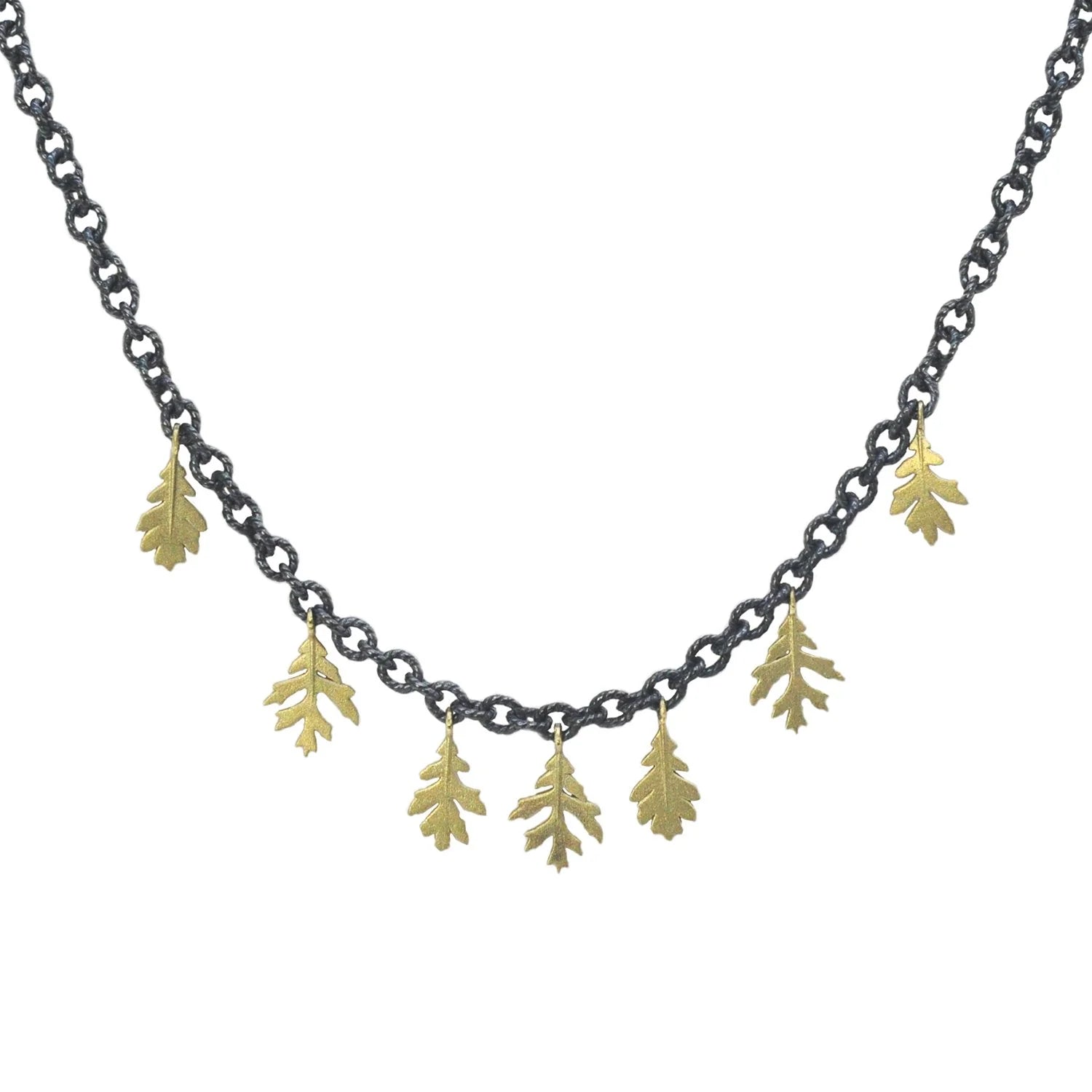 Gold and Silver Oak Leaf Necklace | Rebecca Myers Collection
