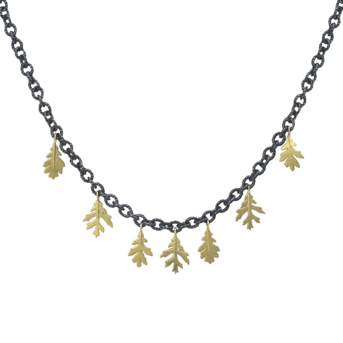 Gold and Silver Oak Leaf Necklace | Rebecca Myers Collection