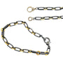 Handmade Chain Bracelet & Necklace in Oxidized Silver & Gold with Diamond Charm Holder Clasp | Rebecca Myers Collection