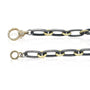 Handmade Chains in Oxidized Silver & 14k Yellow Gold with Diamond Charm Holder Clasp | Rebecca Myers Collection