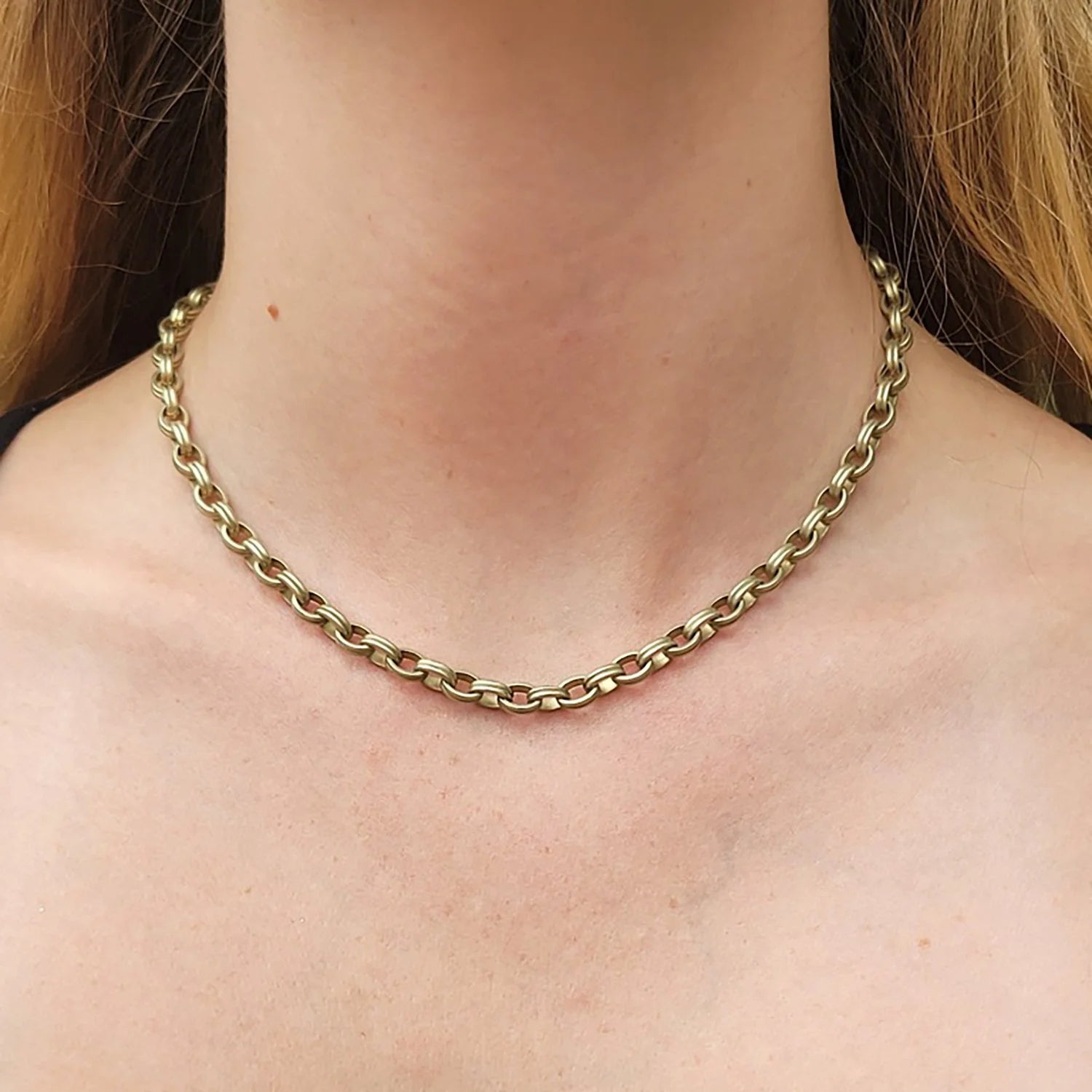 Handmade 14k Yellow Gold Link Necklace | Rebecca Myers Collection