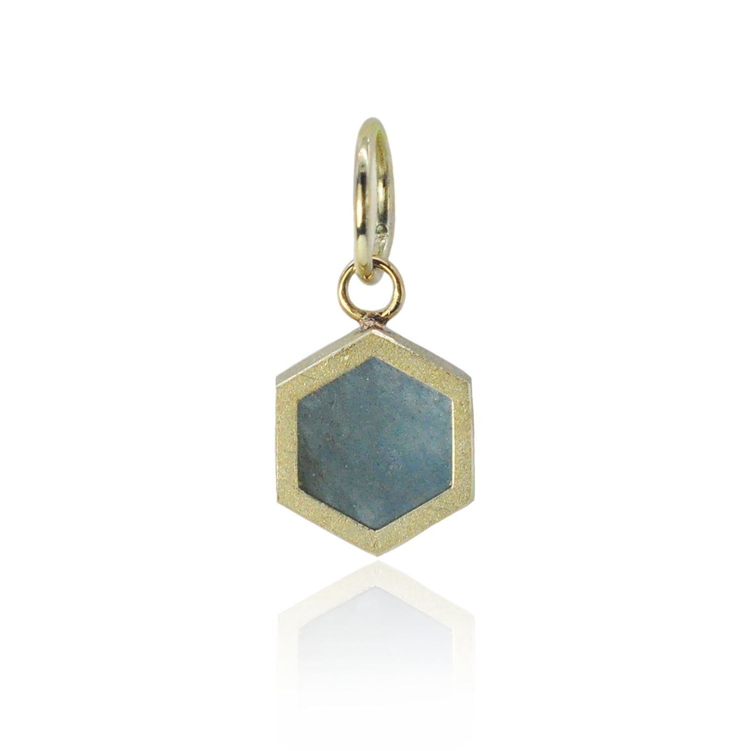 Hexagonal Aquamarine Slice Charm | Rebecca Myers Collection