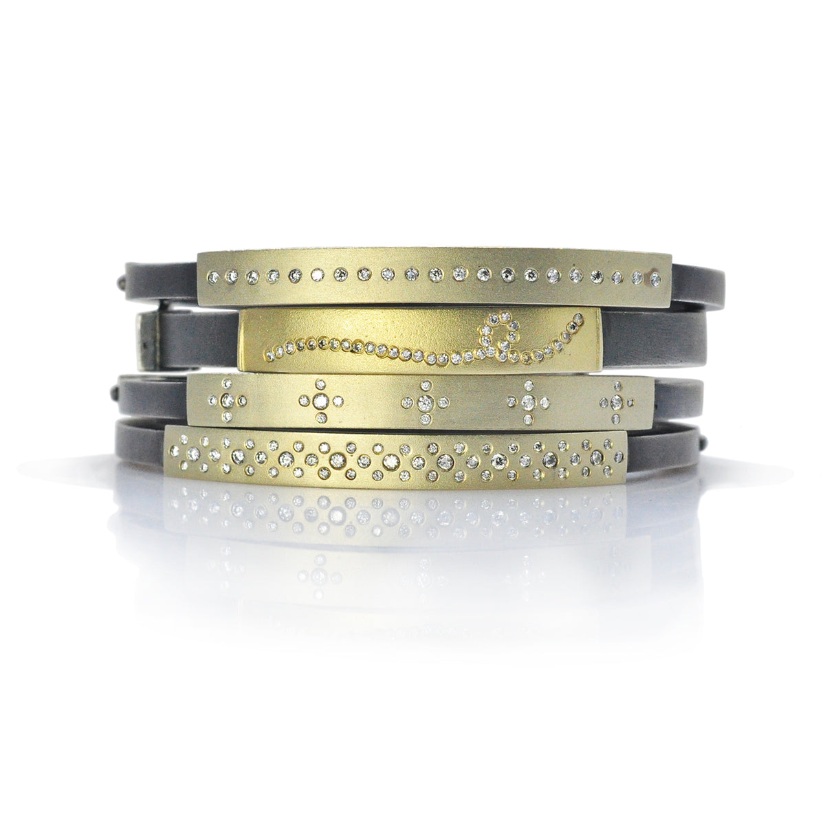 Fairy Dust Gold & Diamond Hinged Bracelets