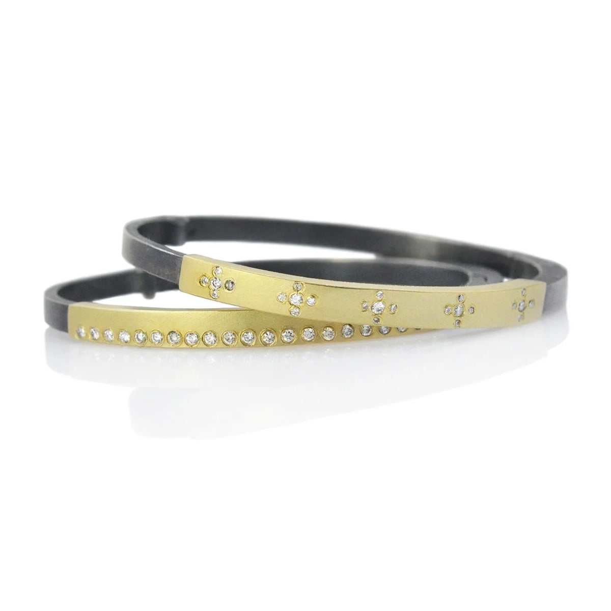 Hinged Gold and Diamond Bracelets | Rebecca Myers Collection