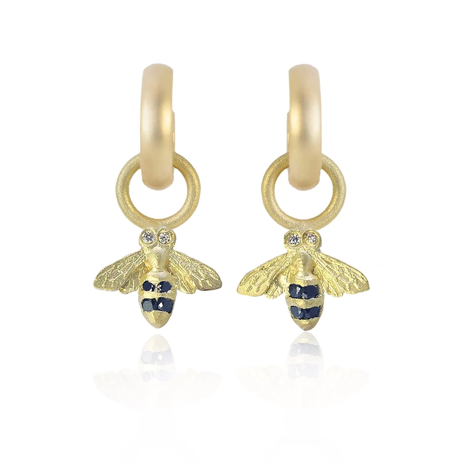 Gold Huggie Hoop Earrings with Charms | Rebecca Myers Collection