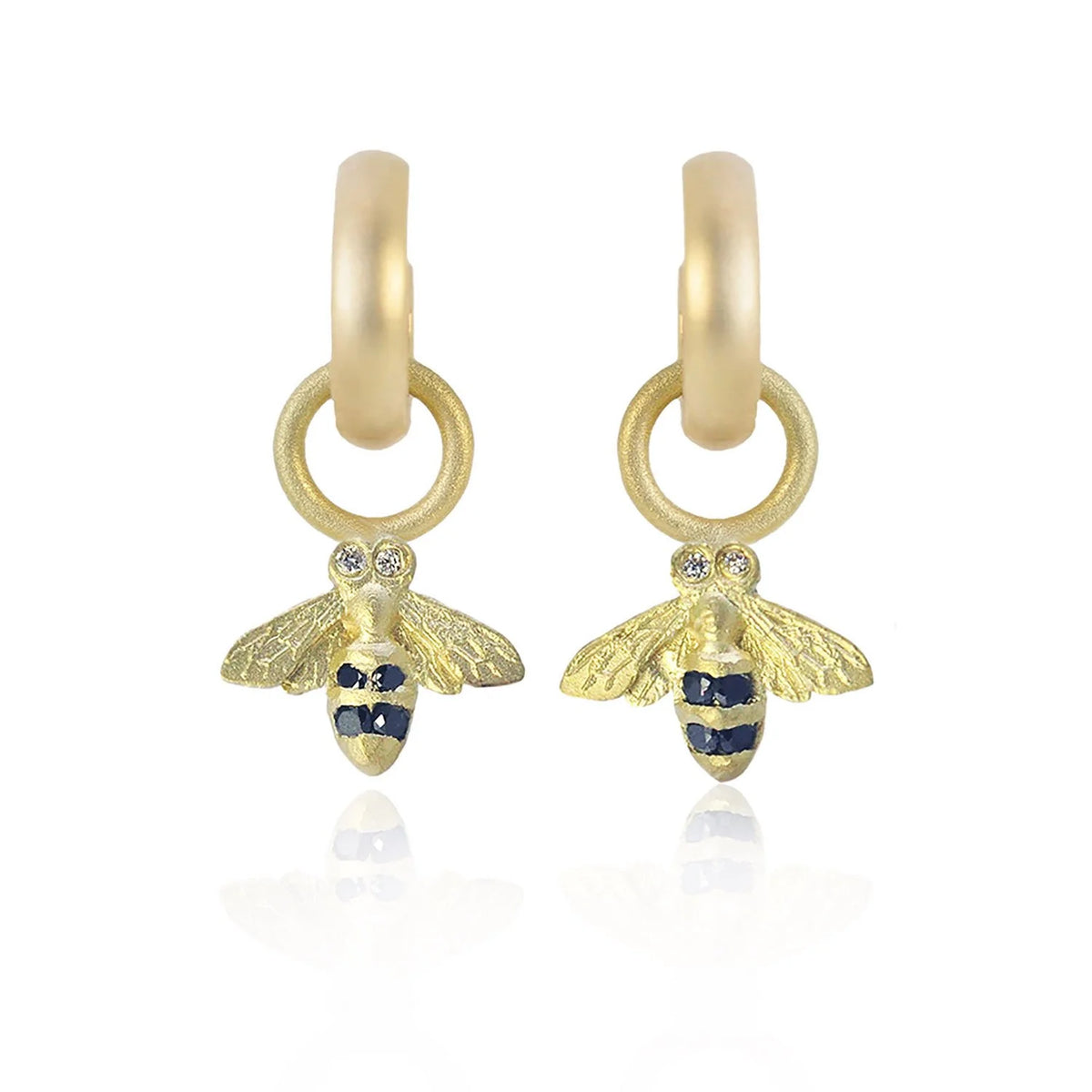Gold Huggie Hoop Earrings with Charms | Rebecca Myers Collection