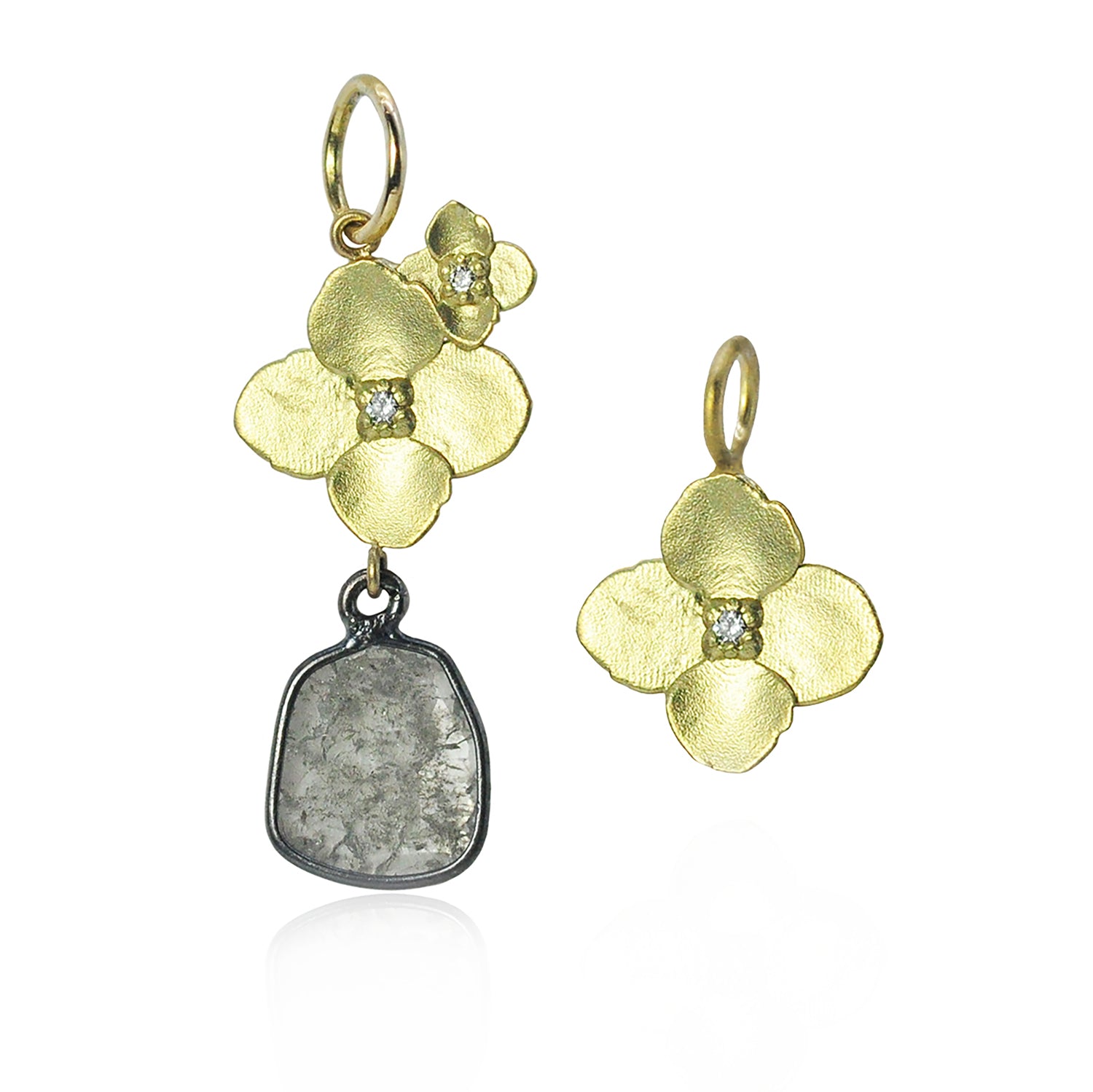 Gold & Diamond Hydrangea Charms | Rebecca Myers Collection