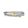 Gold, Silver & Diamond Branch Bangles with Hydrangeas | Rebecca Myers Collection