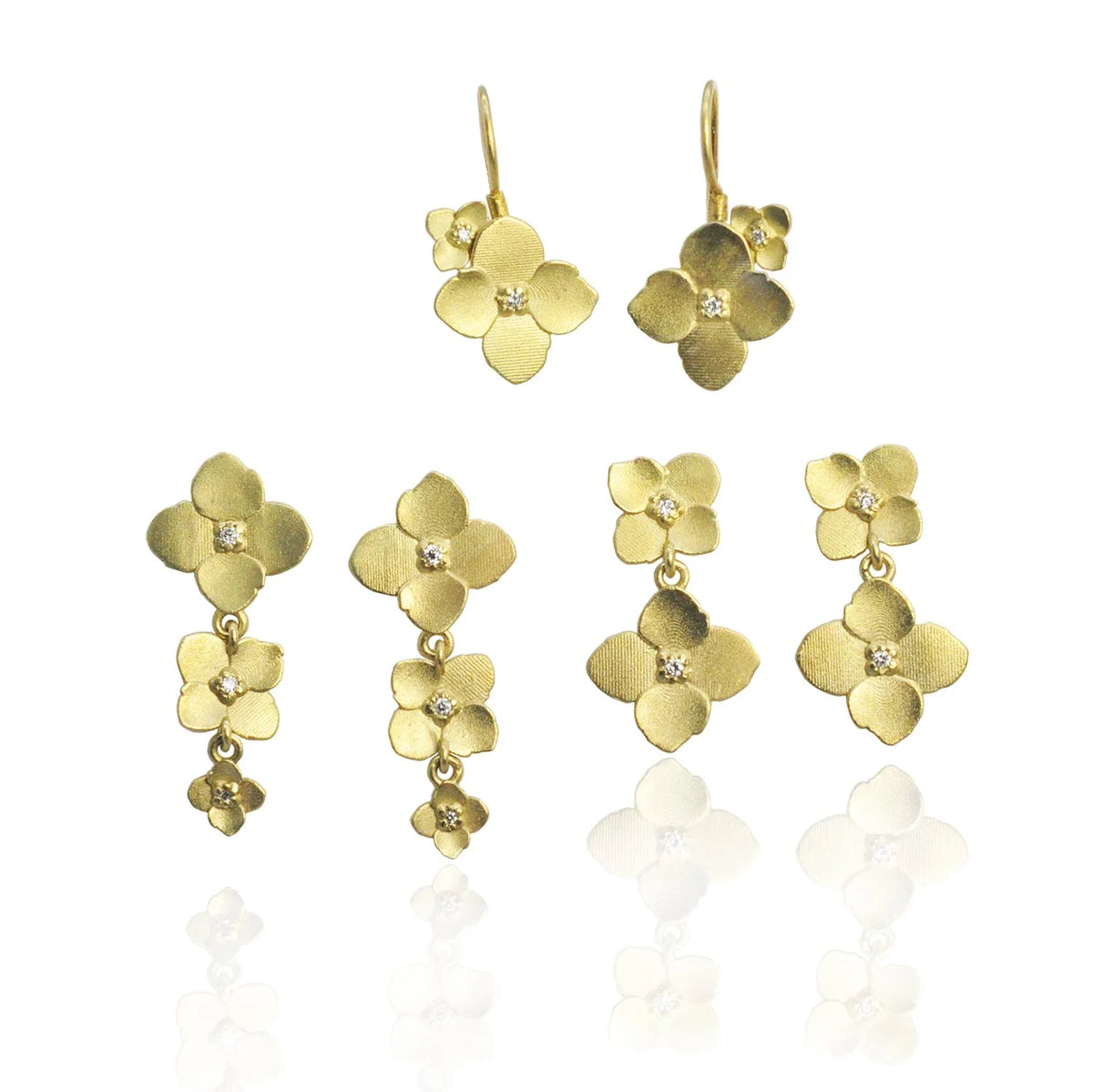 Gold Hydrangea Earrings | Rebecca Myers Collection