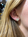 Gold Pave Heart Earrings | Rebecca Myers Collection