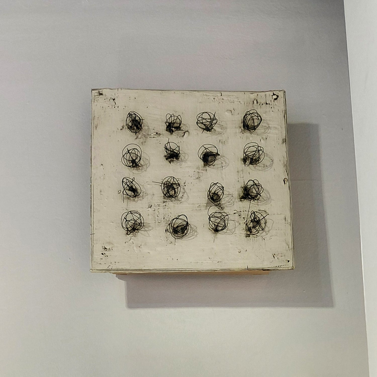 White Wall Square with 16 Wire Bundles by Lori Katz | Rebecca Myers Collection