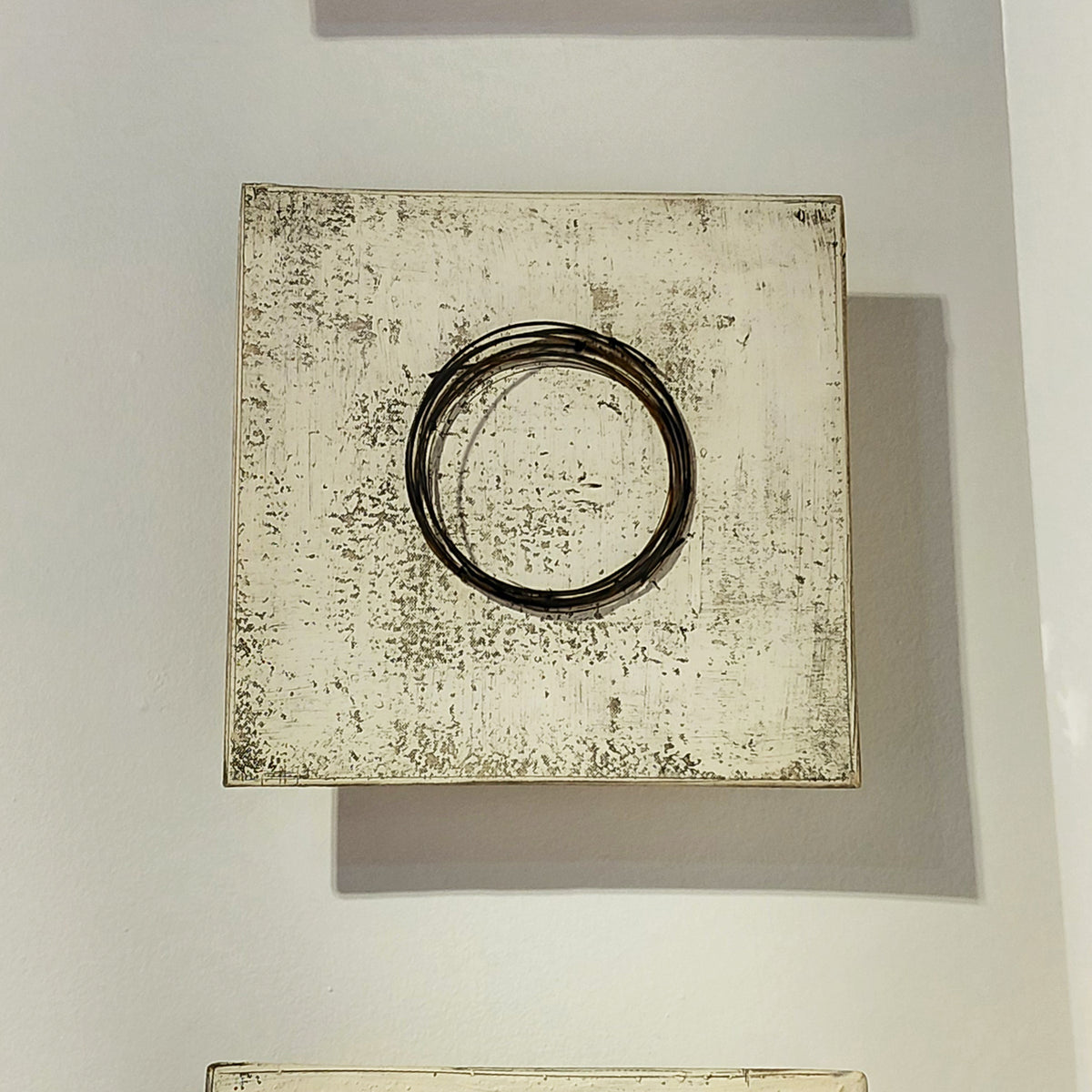 White Wall Square with Large Wire Ring by Lori Katz | Rebecca Myers Collection