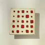 White Wall Square, Red Square Grid by Lori Katz | Rebecca Myers Collection
