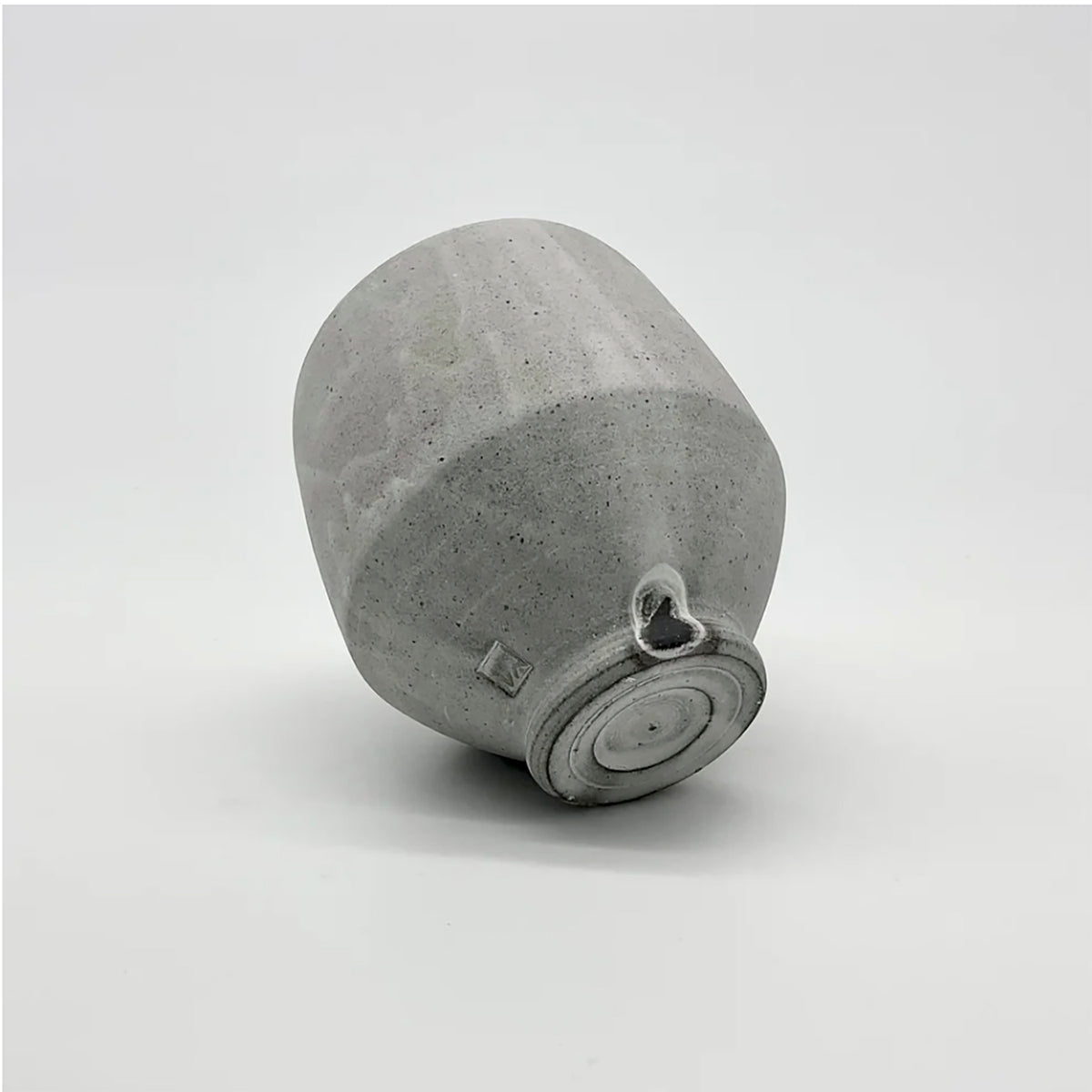 White Ceramic Wine Cup, bottom view | Rebecca Myers Collection
