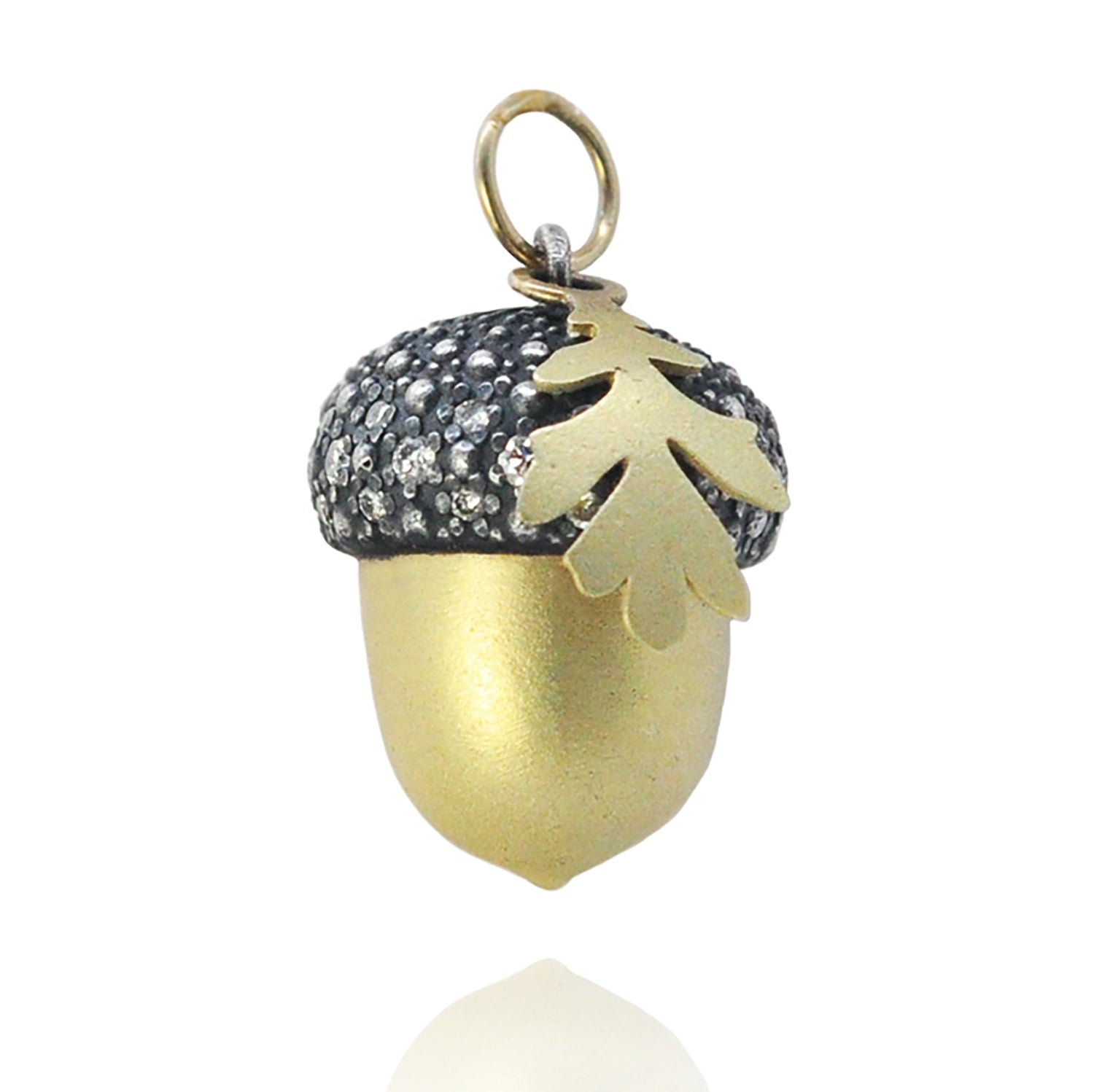 Large Gold, Silver, & Diamond Acorn | Rebecca Myers Collection