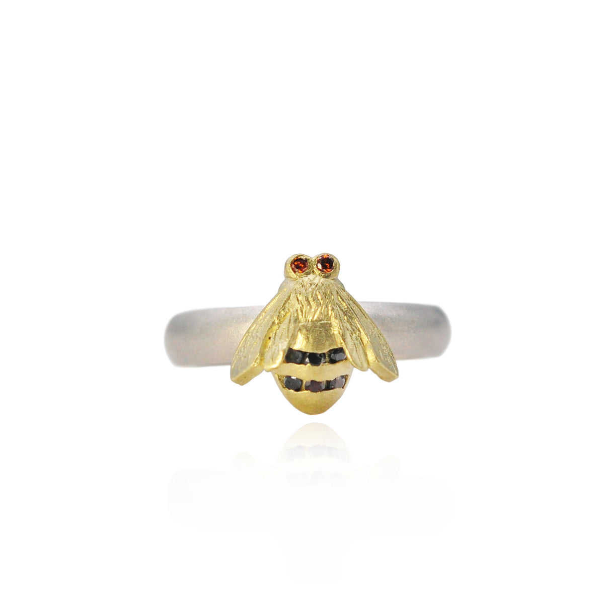 Gold & Silver Bee and Flower Stacking Rings