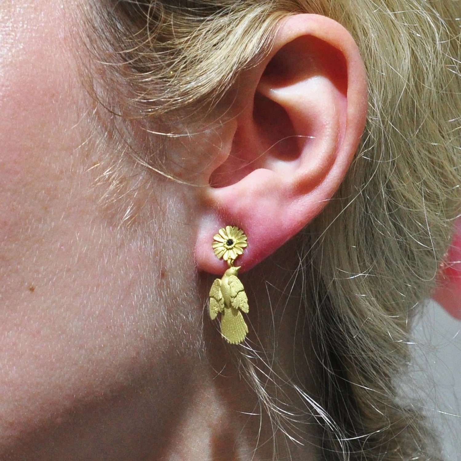 Gold Bird Earrings