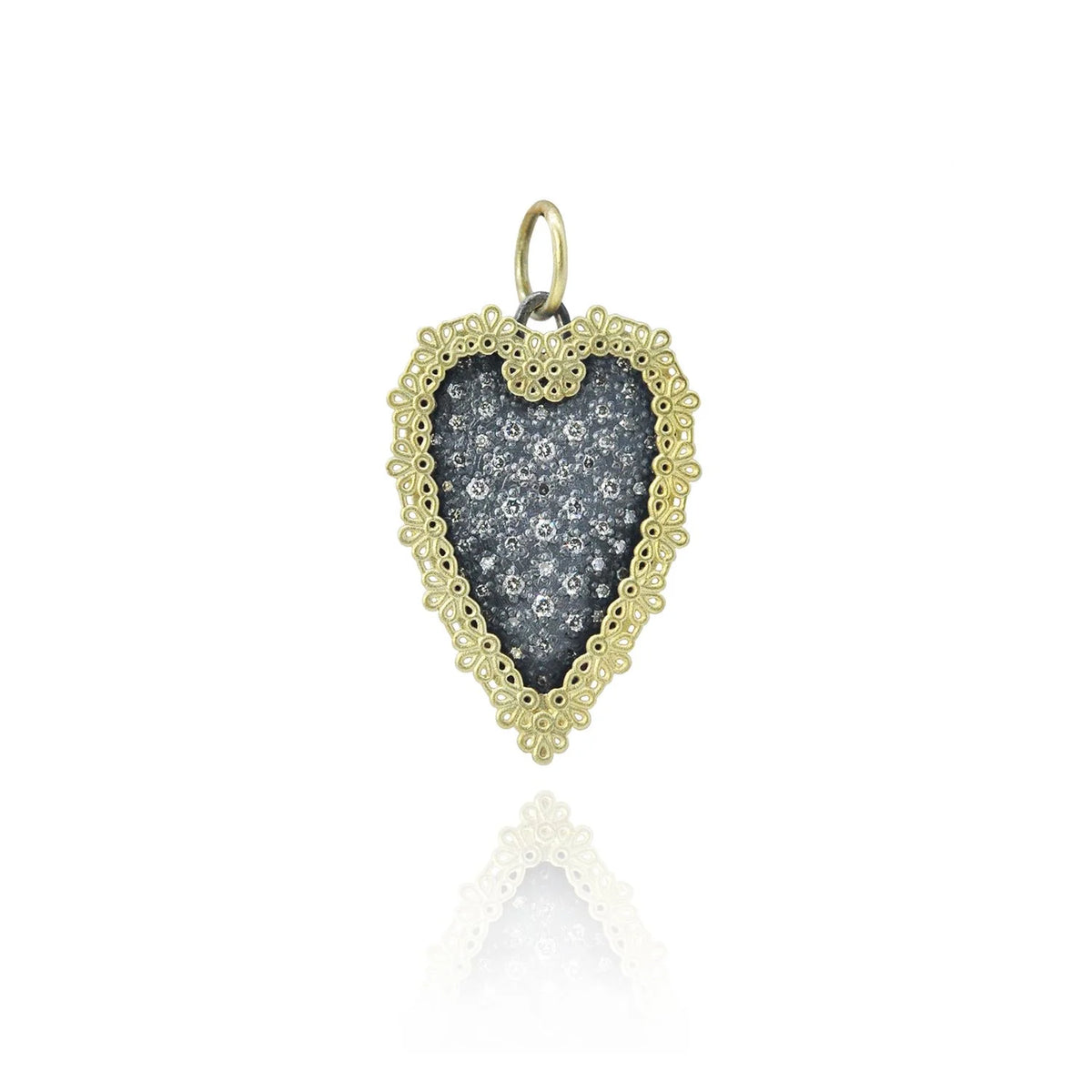 Large Framed Pave Diamond Heart Pendant only | Rebecca Myers Collection