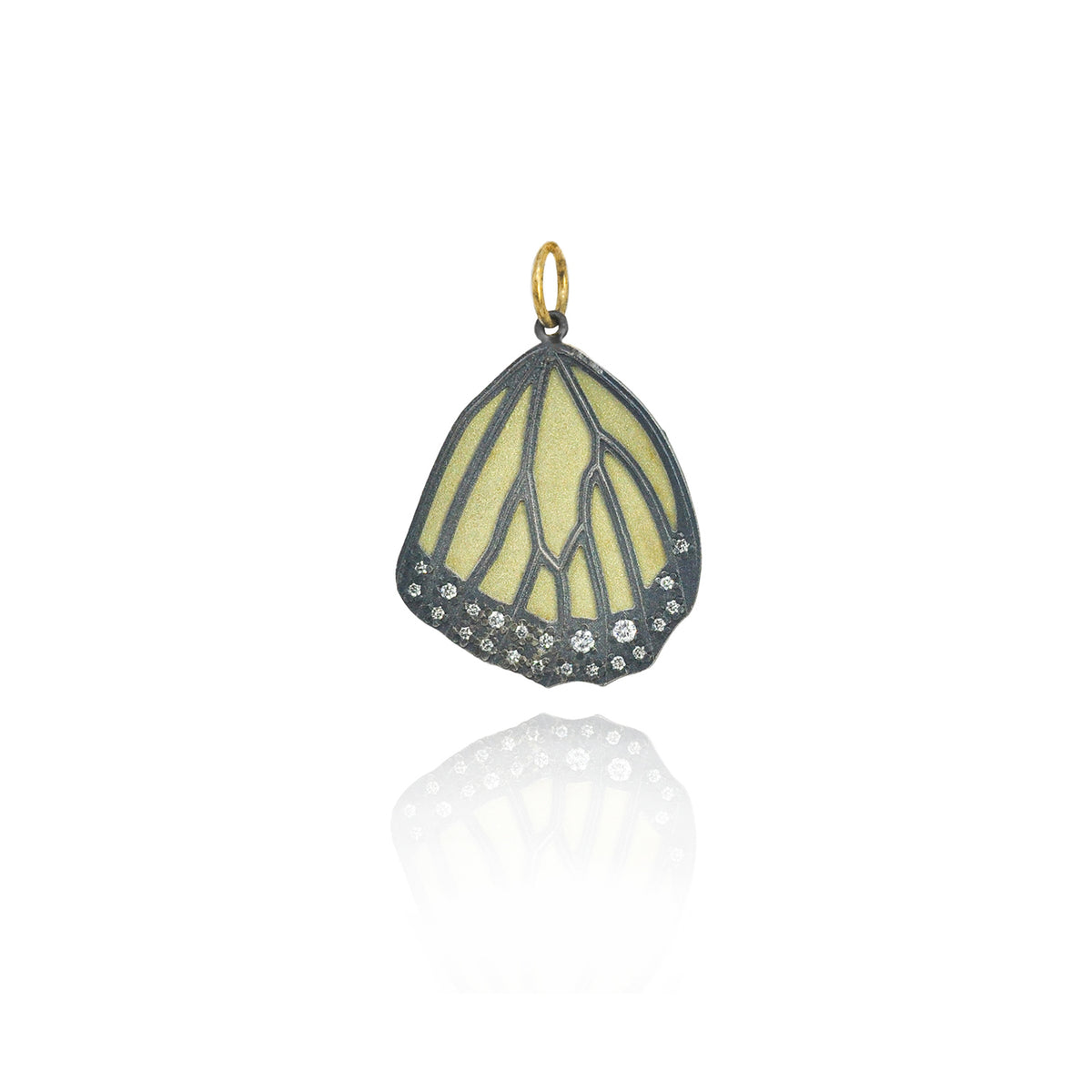 Gold & Silver Monarch Butterfly 
Bottom Wing Pendant | Rebecca Myers Collection