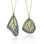 Gold & Silver Monarch Butterfly Wing Pendants with Scattered Diamonds | Rebecca Myers Collection