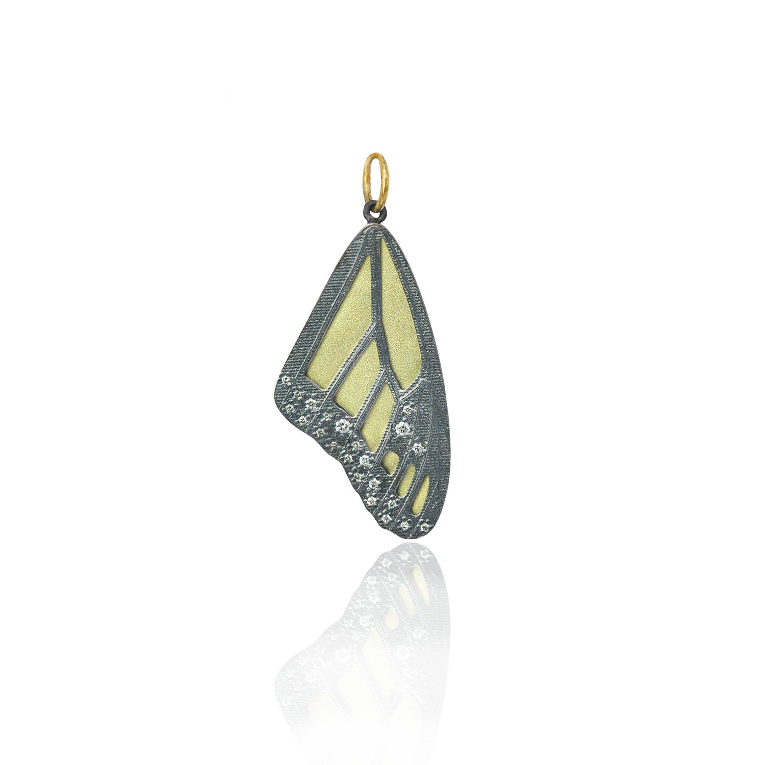 Gold & Silver Monarch Butterfly Top Wing Pendant | Rebecca Myers Collection
