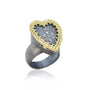 Large Framed Pave Diamond Heart Locket Ring | Rebecca Myers Collection