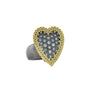 Large Framed Pave Diamond Heart Locket Ring | Rebecca Myers Collection