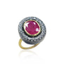 Oval Ruby Wide Halo Rings | Rebecca Myers Collection