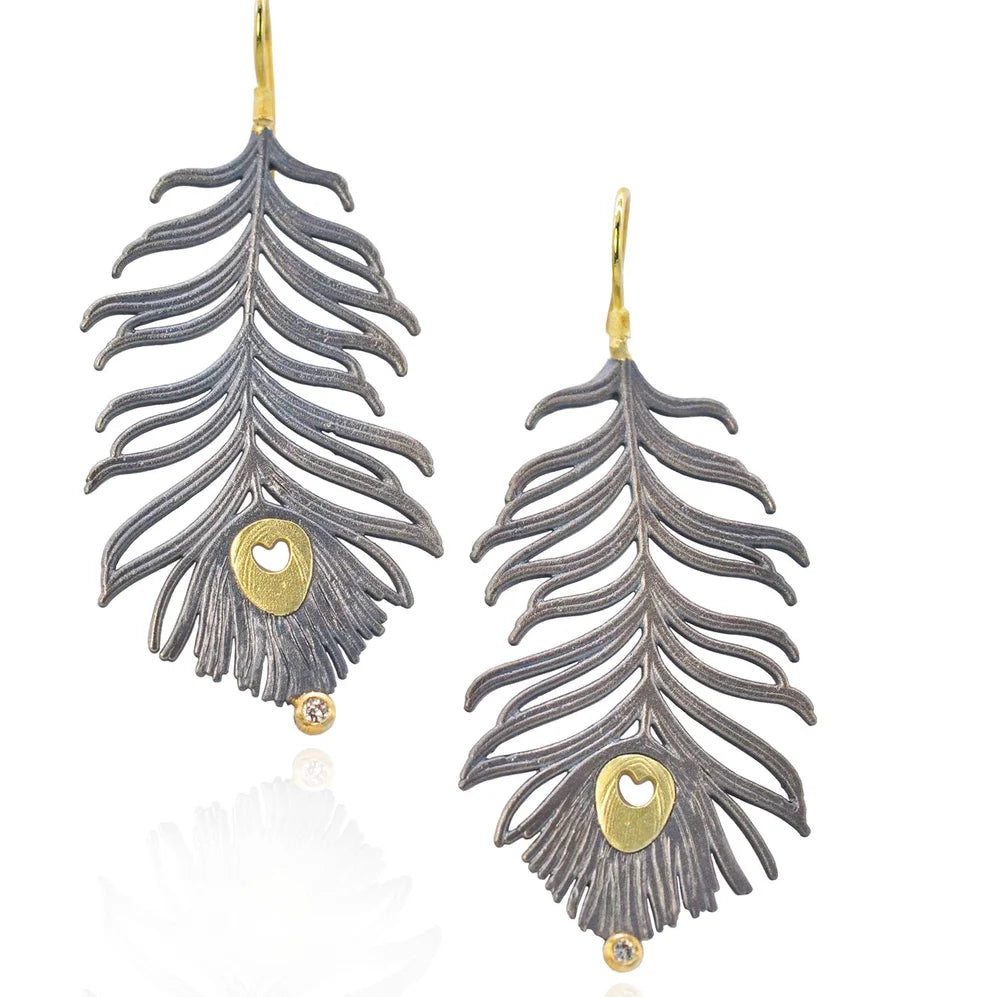 Peacock Feather Earrings | Rebecca Myers Collection
