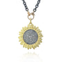 Large Pave Diamond Sunflower Necklace with Charm Holder Clasp | Rebecca Myers Collection