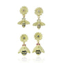 Bee Earrings with Shasta Daisy Tops | Rebecca Myers Collection