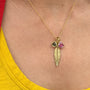 14k Yellow Gold Cable Chain + Charms on white female model | Rebecca Myers Collection