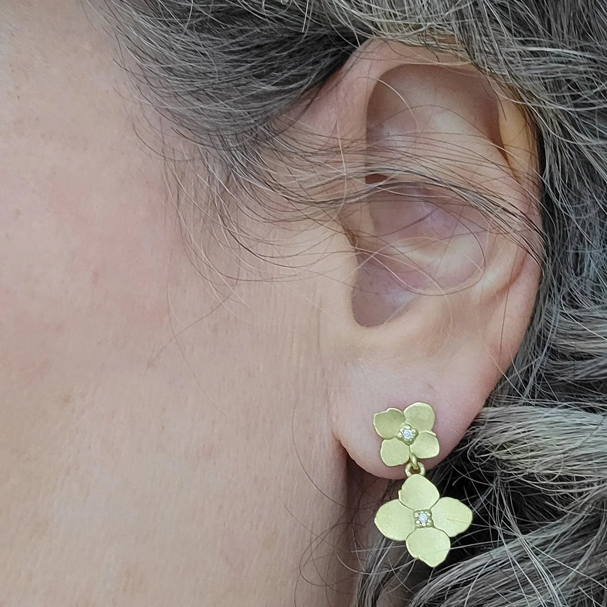 Gold Hydrangea Earrings | Rebecca Myers Collection
