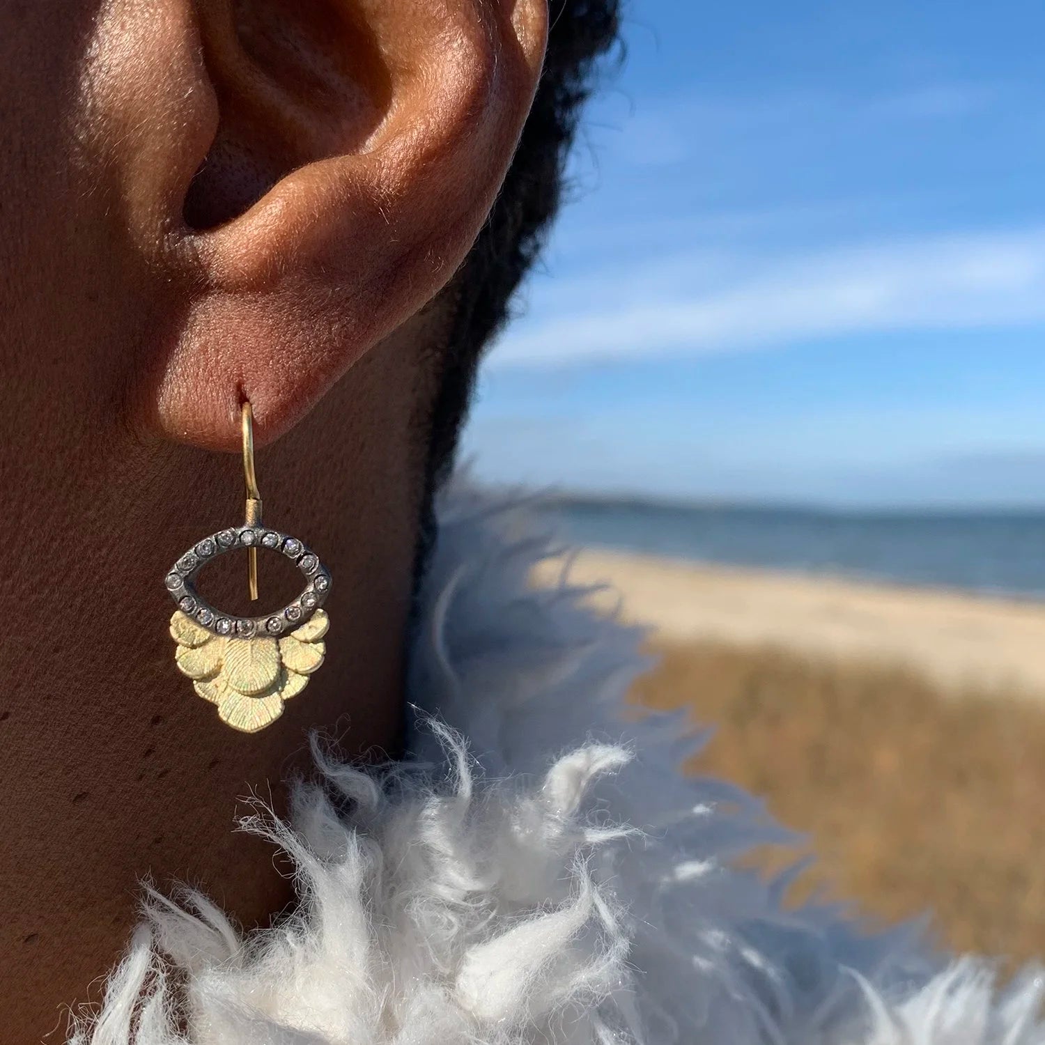 Halo Feather Earrings | Rebecca Myers Collection