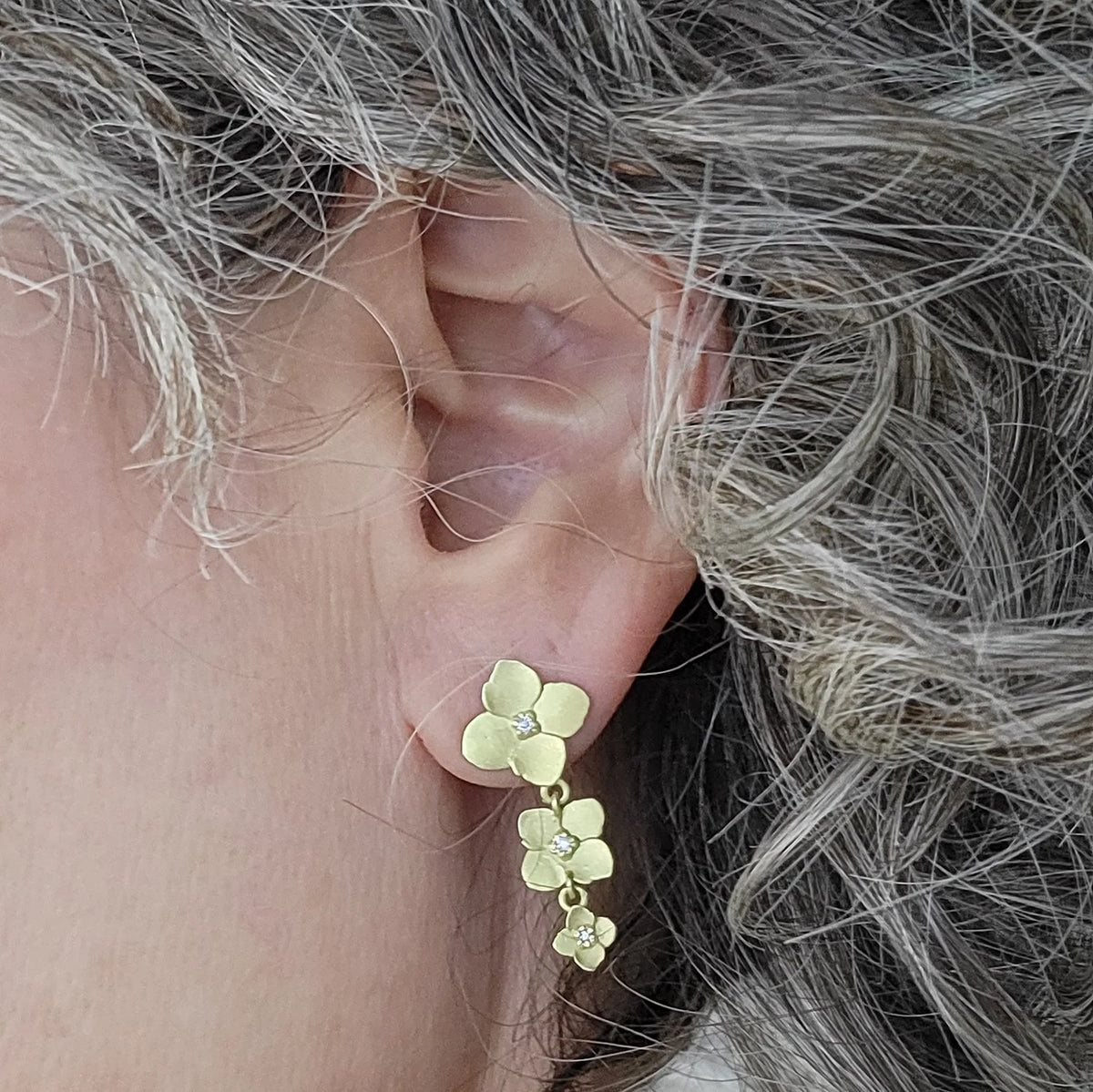 Gold Hydrangea Earrings | Rebecca Myers Collection