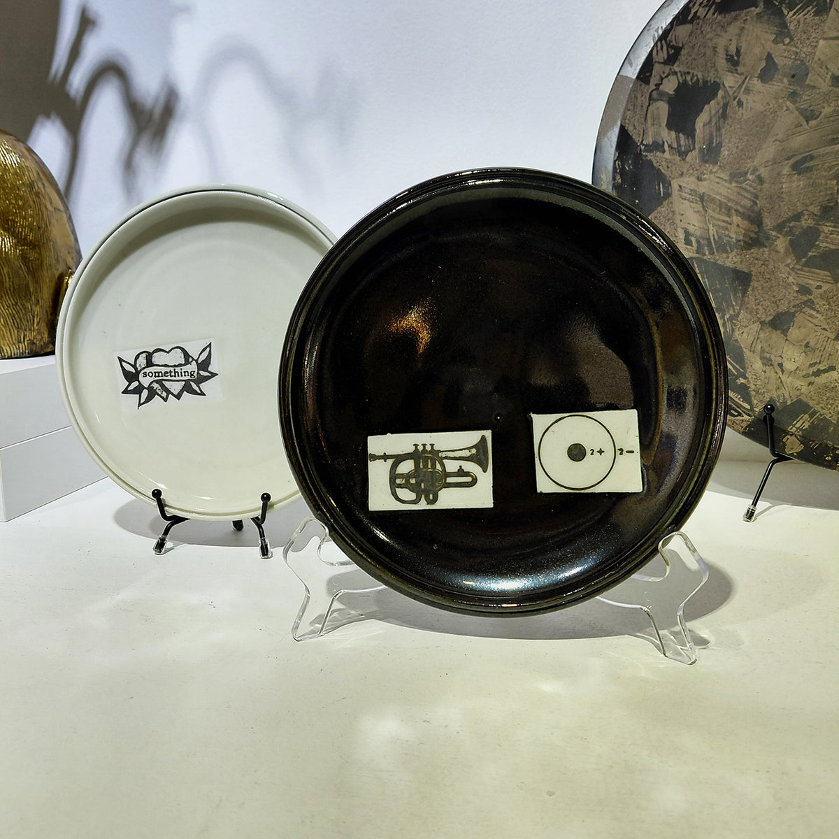 "Something" Plate & Trumpet Plate by Mimi Logothetis | Rebecca Myers Collection