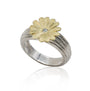 Medium Shasta Daisy Ring on multi-ribbed band | Rebecca Myers Collection