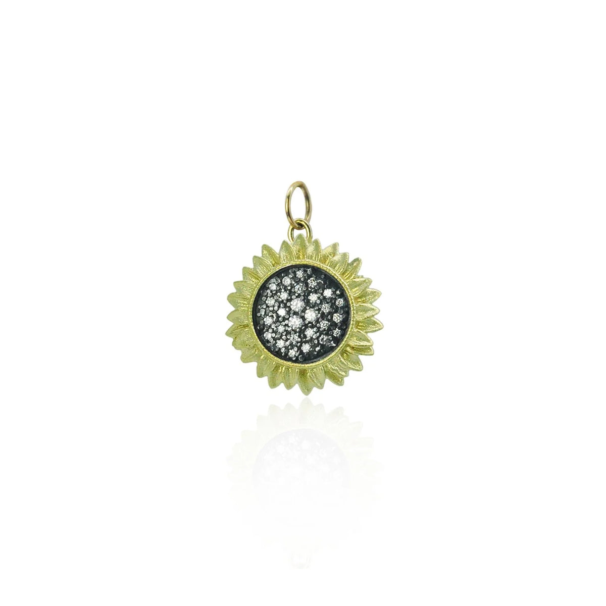 Medium Pave Diamond Sunflower Pendant | Rebecca Myers Collection